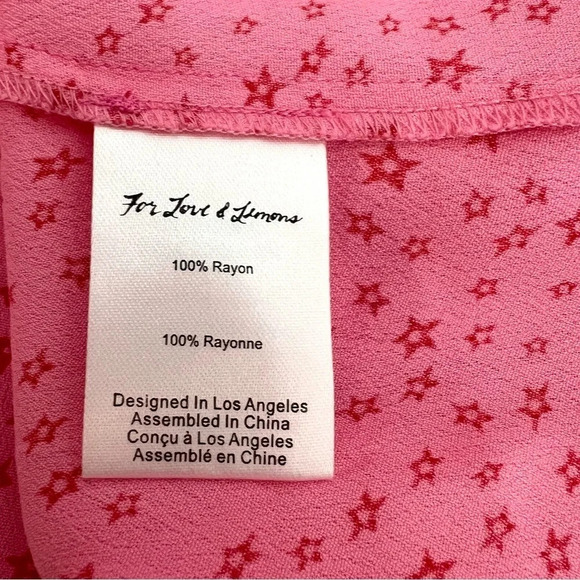 For Love & Lemons Twinkle Slip Dress Pink Strappy Cottagecore Feminine size L - Picture 11 of 12